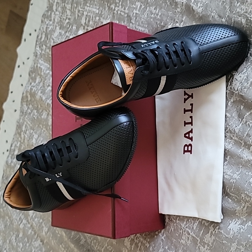 NWT Bally Perforated Leather Sneakers